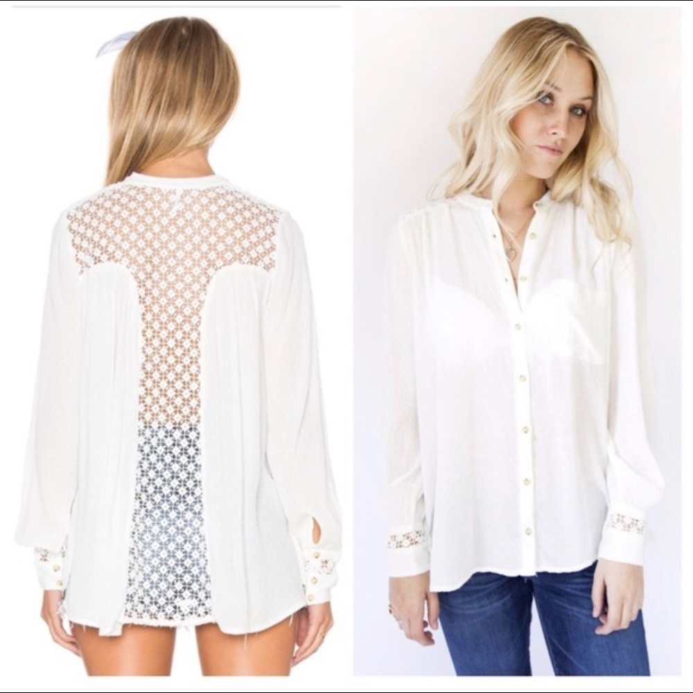 Anthropologie Free People Crochet Peep Back Long